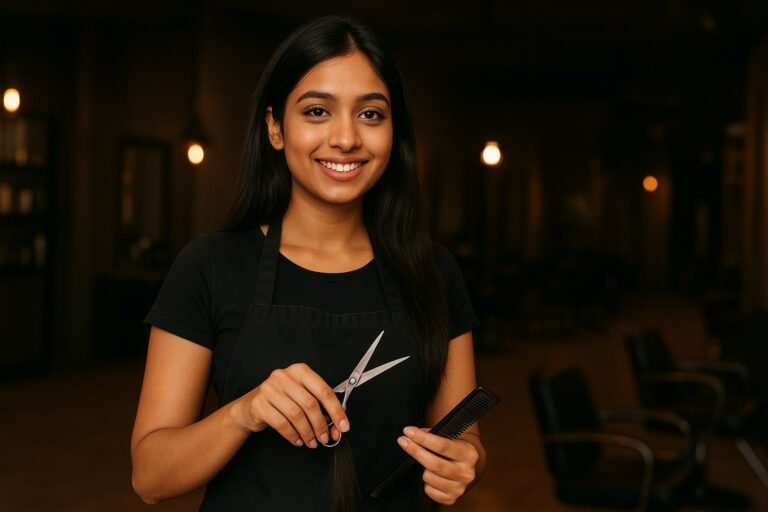 Meena started her career after hairdresser course in Mumbai