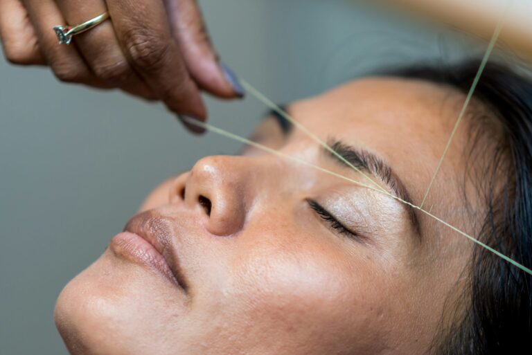 Threading practice in Beauty Parlor Course